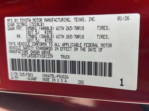 New 2026 Toyota Tundra SR5 image 20