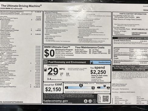 New 2026 BMW X3 xDrive30i w/ Premium Package AWD/4WD image 31