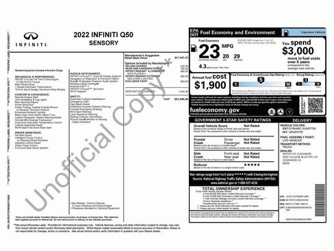 Used 2022 INFINITI Q50 Sensory image 4