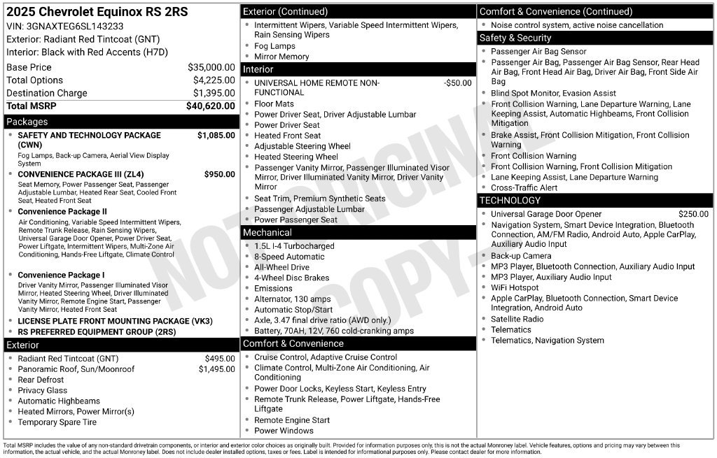 Used 2025 Chevrolet Equinox RS w/ Safety and Technology Package AWD/4WD image 5