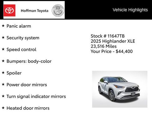 Certified 2025 Toyota Highlander XLE AWD/4WD image 36