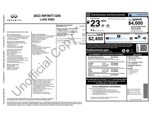 Used 2023 INFINITI Q50 Luxe w/ Cargo Package RWD image 57
