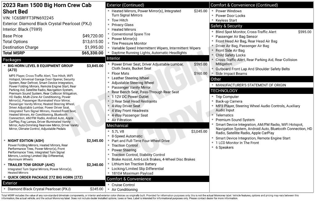 Used 2023 RAM 1500 Big Horn AWD/4WD image 60