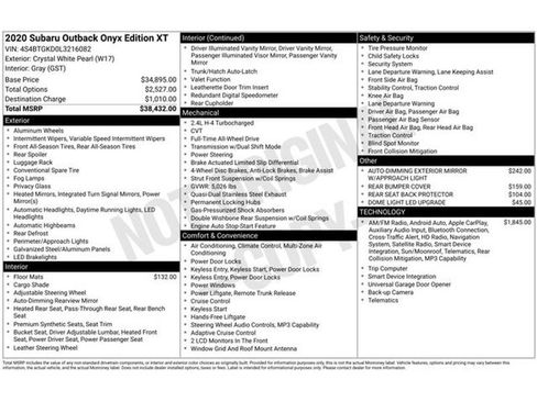 Used 2020 Subaru Outback Onyx Edition XT image 24