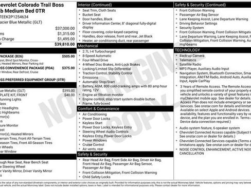 Used 2023 Chevrolet Colorado Trail Boss w/ Safety Package AWD/4WD image 37