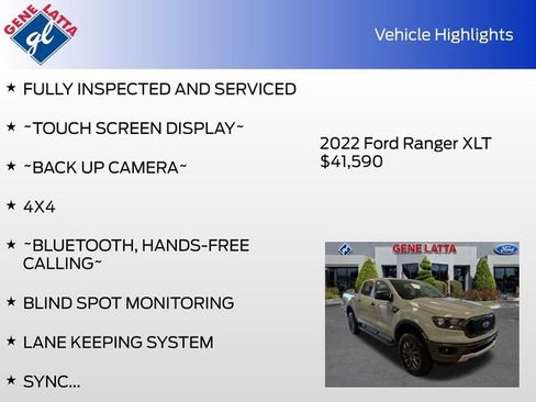 Certified 2022 Ford Ranger XLT w/ Equipment Group 301A Mid AWD/4WD image 30