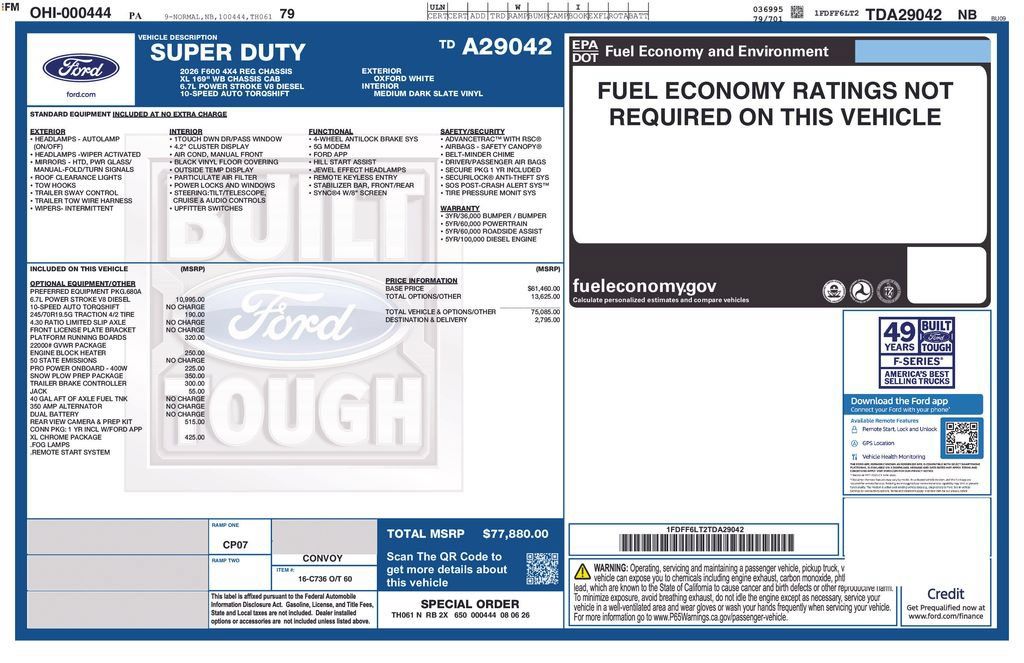 New 2026 Ford F600 4x4 Regular Cab Super Duty w/ XL Chrome Package image 5