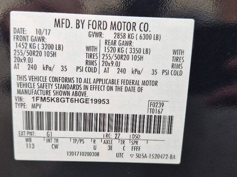 Used 2017 Ford Explorer Sport w/ Equipment Group 401A AWD/4WD image 12
