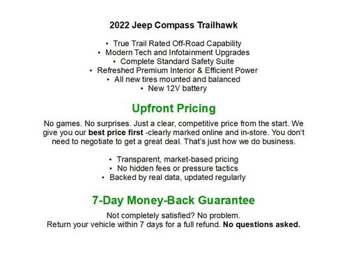 Used 2022 Jeep Compass Trailhawk w/ Trailhawk Elite Group AWD/4WD image 2
