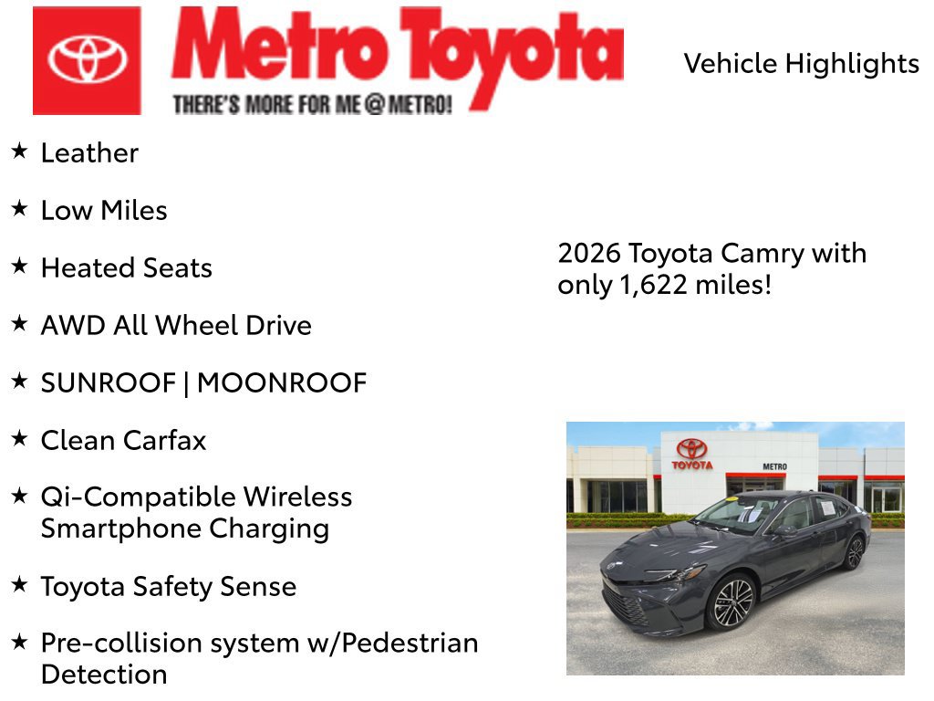 Used 2026 Toyota Camry XLE w/ Premium Plus Package AWD/4WD image 8