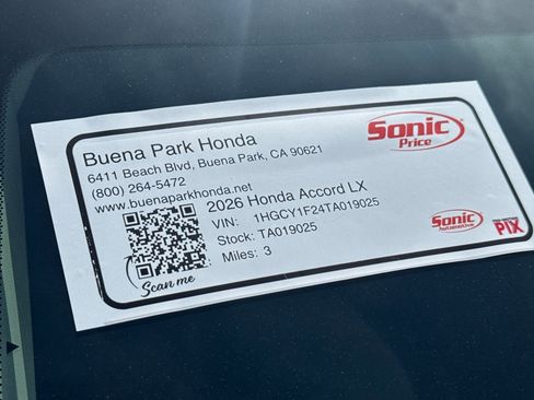 New 2026 Honda Accord LX image 20