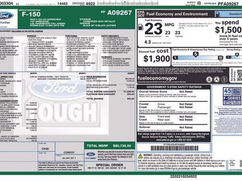 Certified 2023 Ford F150 Platinum w/ Equipment Group 701A High image 2