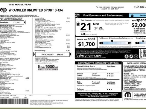 Used 2022 Jeep Wrangler Unlimited Sport image 23