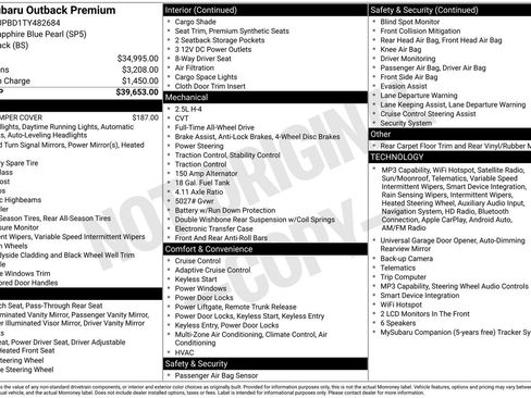 Certified 2026 Subaru Outback Premium AWD/4WD image 34