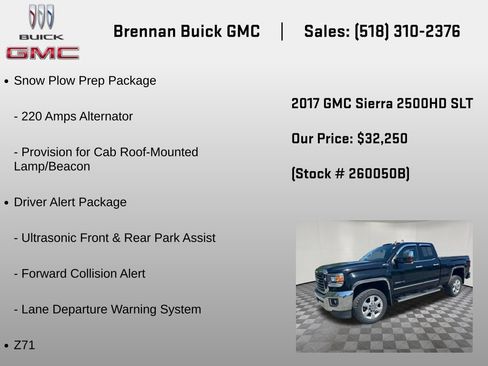 Certified 2017 GMC Sierra 2500 SLT w/ Driver Alert Package AWD/4WD image 6