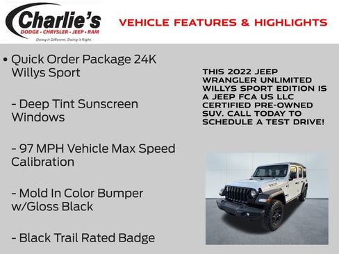 Certified 2022 Jeep Wrangler Unlimited Sport image 13