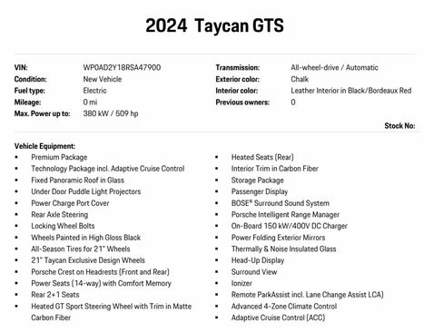 Certified 2024 Porsche Taycan GTS AWD/4WD image 13