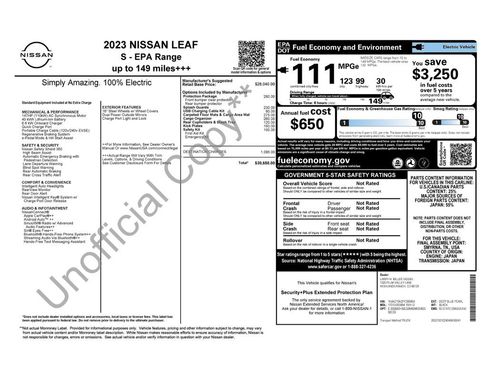 Used 2023 Nissan Leaf S w/ Protection Package FWD image 32
