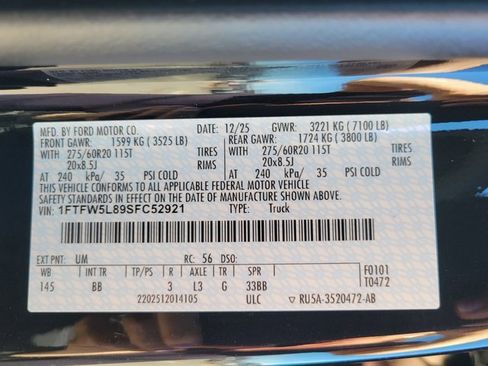 New 2025 Ford F150 Lariat w/ Equipment Group 501A Mid image 12