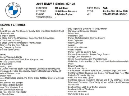 Used 2016 BMW 528i xDrive Sedan AWD/4WD image 18