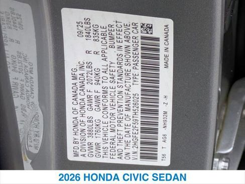 New 2026 Honda Civic Sport image 26