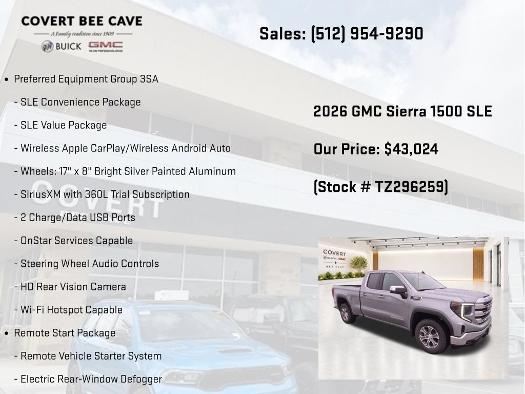 New 2026 GMC Sierra 1500 SLE w/ Preferred Package RWD image 13