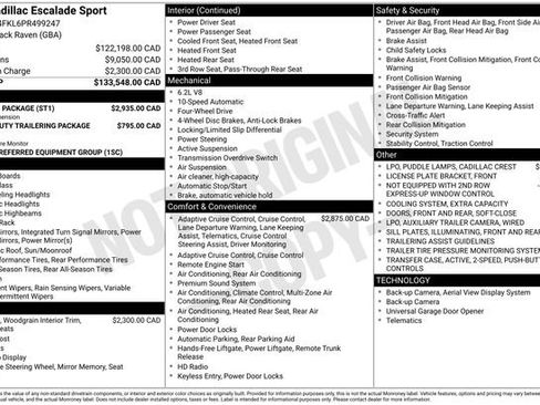 Used 2023 Cadillac Escalade Sport w/ Touring Package AWD/4WD image 1