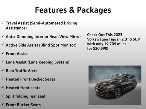 Used 2023 Volkswagen Tiguan S w/ IQ.Drive Package AWD/4WD image 13