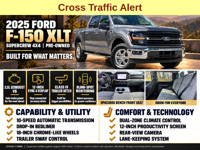 Certified 2025 Ford F150 XLT w/ Equipment Group 301A Standard AWD/4WD image 8