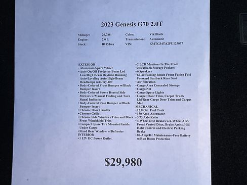Used 2023 Genesis G70 2.0T image 33