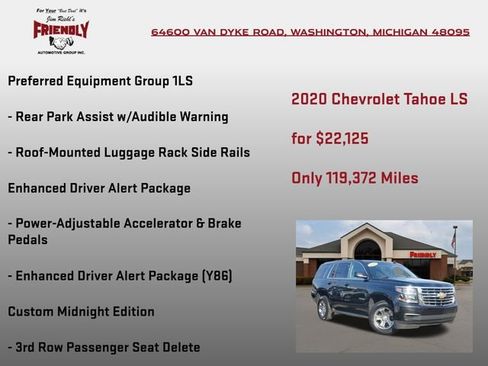 Used 2020 Chevrolet Tahoe LS w/ Enhanced Driver Alert Package image 15