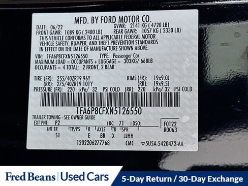 Used 2022 Ford Mustang GT Premium w/ GT Performance Package RWD image 32