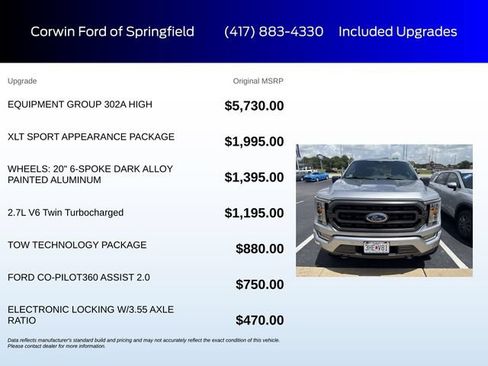Used 2021 Ford F150 XLT w/ Equipment Group 302A High AWD/4WD image 6