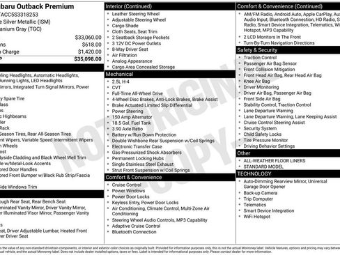Certified 2025 Subaru Outback Premium AWD/4WD image 5