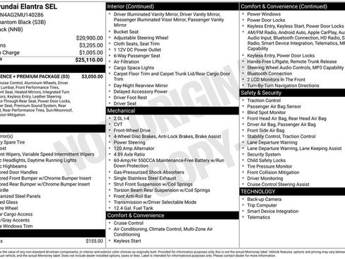 Used 2021 Hyundai Elantra SEL w/ Convenience + Premium Package FWD image 28