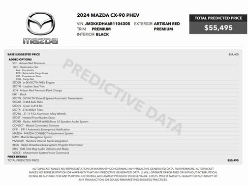 Used 2024 MAZDA CX-90 Plug-In Hybrid w/ Premium Pkg image 2