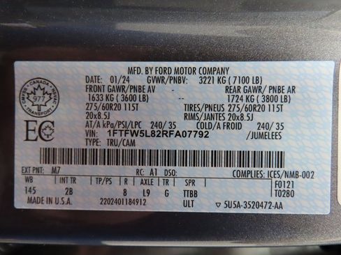 Used 2024 Ford F150 Lariat w/ Equipment Group 502A High image 78