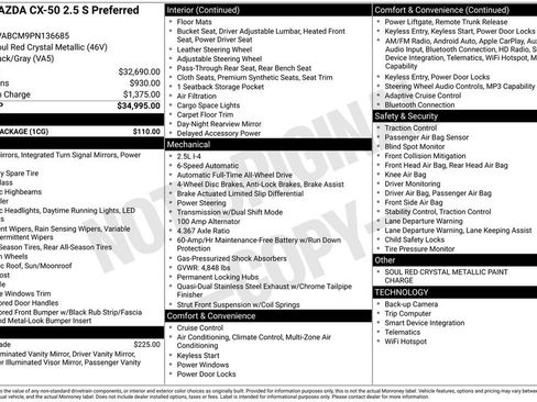 Certified 2023 MAZDA CX-50 2.5 S w/ Cargo Package image 10