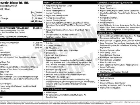 Used 2021 Chevrolet Blazer RS w/ Enhanced Convenience Package AWD/4WD image 2