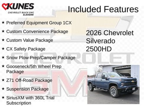 New 2026 Chevrolet Silverado 2500 Custom w/ Custom Value Package AWD/4WD image 2