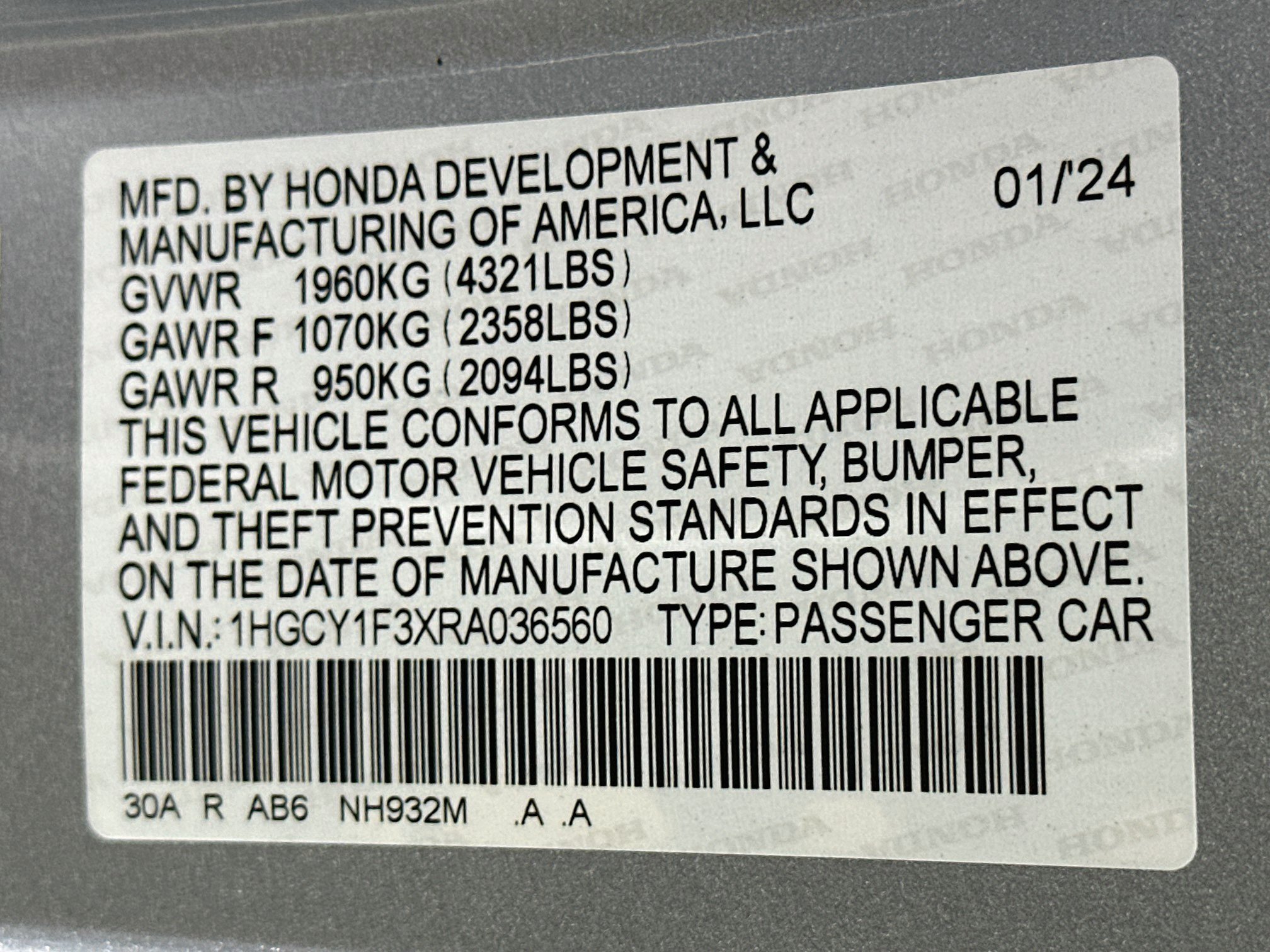 Used 2024 Honda Accord EX image 12