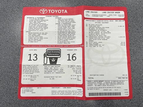 Used 2000 Toyota Land Cruiser AWD/4WD image 16