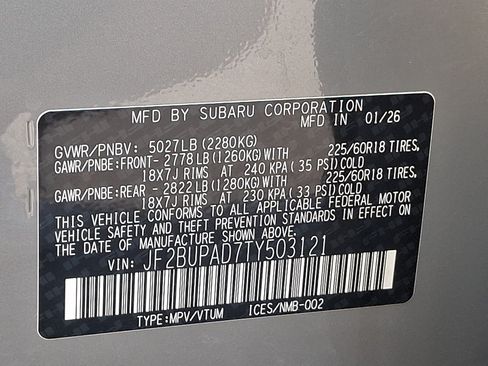 Certified 2026 Subaru Outback Premium AWD/4WD image 27
