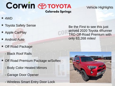 Used 2020 Toyota 4Runner TRD Off-Road Premium w/ Moonroof Package image 4