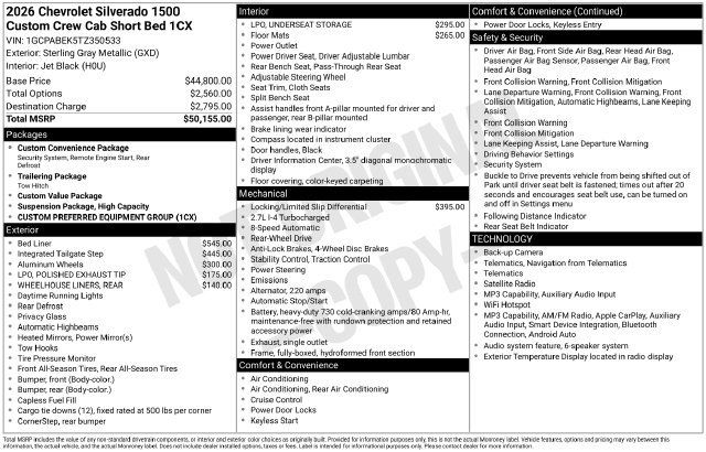 Used 2026 Chevrolet Silverado 1500 Custom RWD image 28