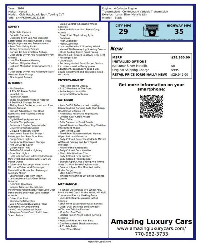 Used 2020 Honda Civic Sport Touring image 19