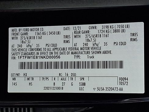 Used 2022 Ford F150 Lariat w/ Equipment Group 502A High AWD/4WD image 32