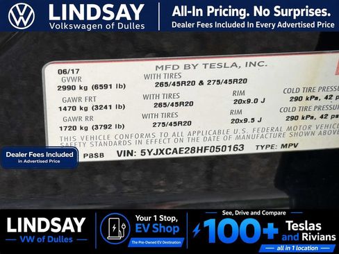 Used 2017 Tesla Model X 75D AWD/4WD image 28