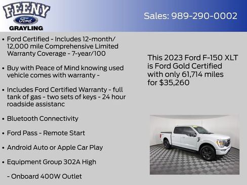 Certified 2023 Ford F150 XLT w/ Equipment Group 302A High image 5