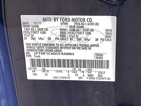 Used 2012 Ford F150 XL w/ PWR Equipment Group RWD image 16